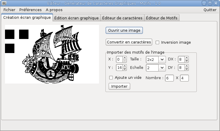 Créateur de caractères et écran graphiques / Character creator and graphic screen