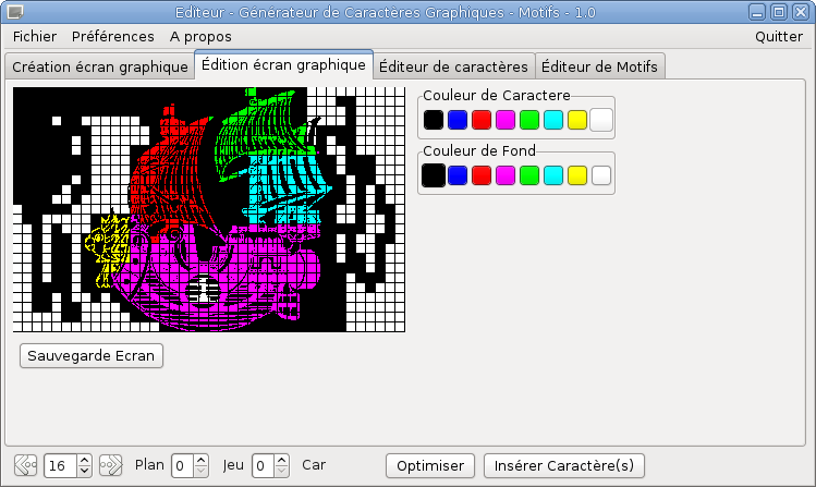 Éditeur d'écran graphique / Graphic screen editor
