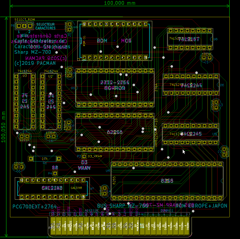 Vue du PCB sous KiCAD